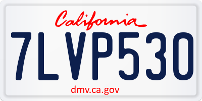 CA license plate 7LVP530