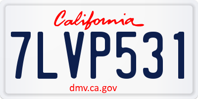 CA license plate 7LVP531