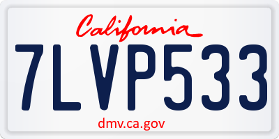 CA license plate 7LVP533