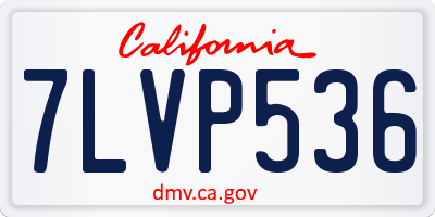 CA license plate 7LVP536
