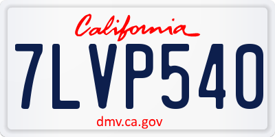 CA license plate 7LVP540