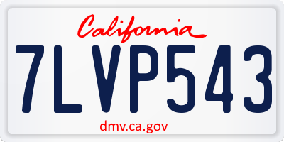 CA license plate 7LVP543