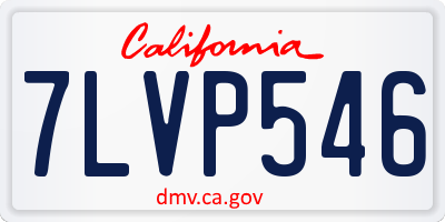 CA license plate 7LVP546