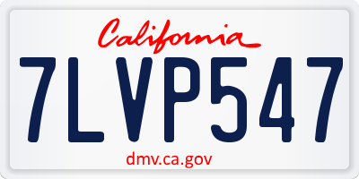 CA license plate 7LVP547