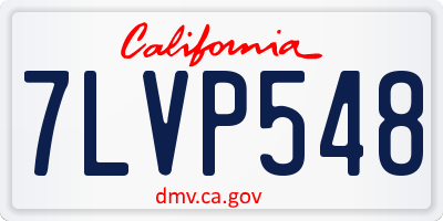 CA license plate 7LVP548