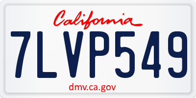 CA license plate 7LVP549