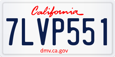 CA license plate 7LVP551