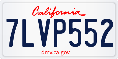 CA license plate 7LVP552