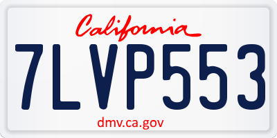 CA license plate 7LVP553