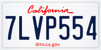 CA license plate 7LVP554