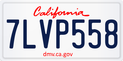 CA license plate 7LVP558