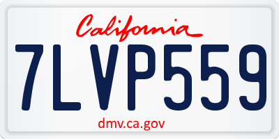 CA license plate 7LVP559