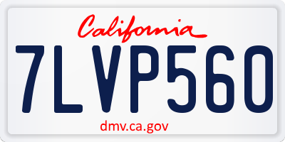 CA license plate 7LVP560