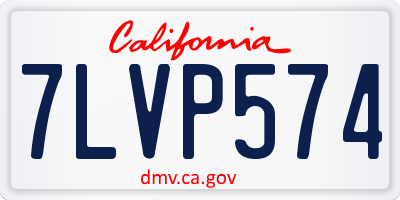 CA license plate 7LVP574