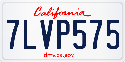 CA license plate 7LVP575