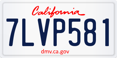 CA license plate 7LVP581