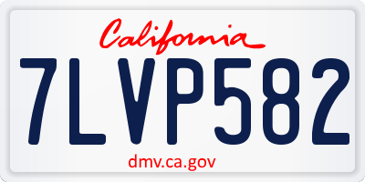 CA license plate 7LVP582