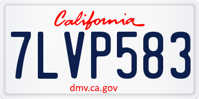 CA license plate 7LVP583
