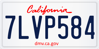 CA license plate 7LVP584