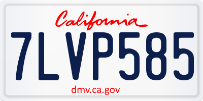 CA license plate 7LVP585