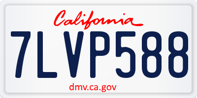 CA license plate 7LVP588