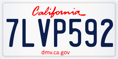 CA license plate 7LVP592