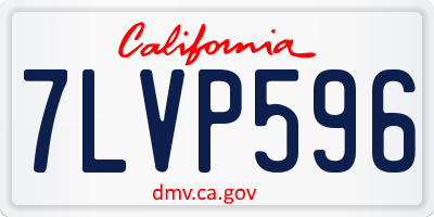 CA license plate 7LVP596
