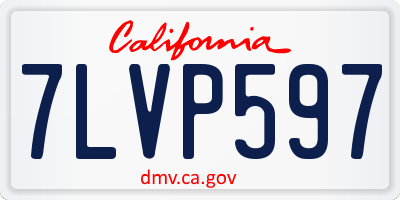 CA license plate 7LVP597