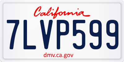 CA license plate 7LVP599