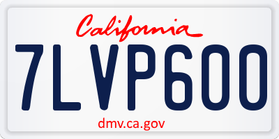 CA license plate 7LVP600