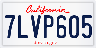 CA license plate 7LVP605