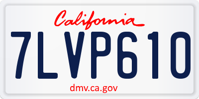 CA license plate 7LVP610