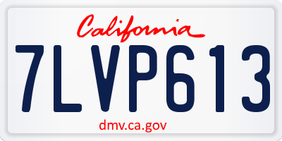 CA license plate 7LVP613