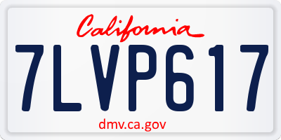 CA license plate 7LVP617