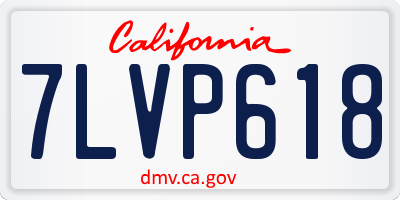 CA license plate 7LVP618