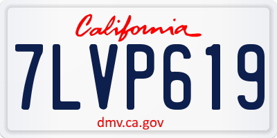 CA license plate 7LVP619