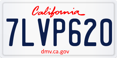 CA license plate 7LVP620
