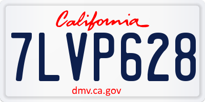 CA license plate 7LVP628