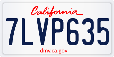 CA license plate 7LVP635