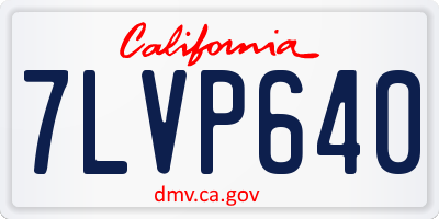 CA license plate 7LVP640
