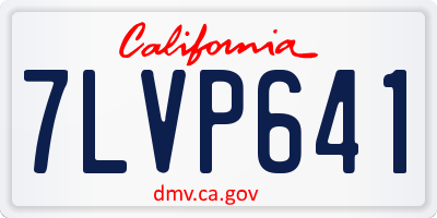 CA license plate 7LVP641