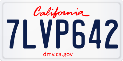 CA license plate 7LVP642
