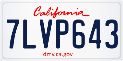 CA license plate 7LVP643