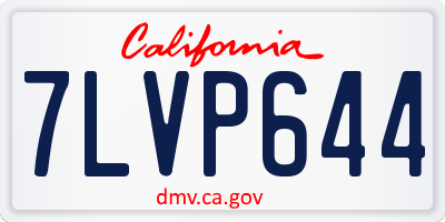 CA license plate 7LVP644