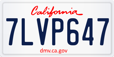 CA license plate 7LVP647