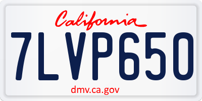 CA license plate 7LVP650