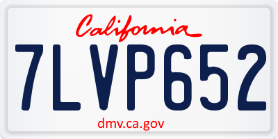 CA license plate 7LVP652
