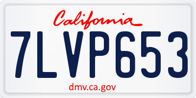 CA license plate 7LVP653