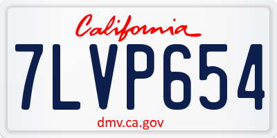 CA license plate 7LVP654
