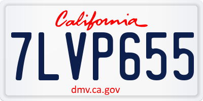 CA license plate 7LVP655